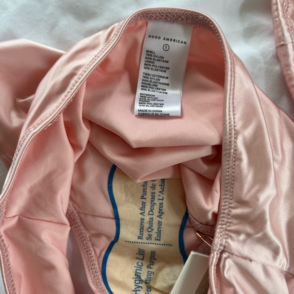 NWT Good American satin bubble gum pink bikini top and bottom set - Picture 8 of 12